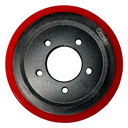 Колесо для штабелёра 195*70/60 мм, 5 отверстий, центральное отверстие (обод сталь, шинка полиуретан)