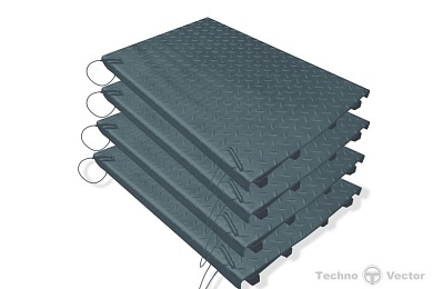 Задние сдвижные платформы для установки в нишу (платформа 019-03), 4 шт.