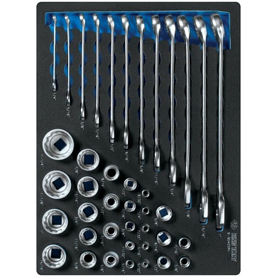 KING TONY Набор комбинированных ключей, набор торцевых головок 1/4", 3/8", 1/2", ложемент, 40 предметов KING TONY 9-9040SRV