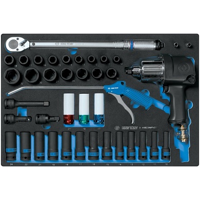 KING TONY Набор пневмоинструмента 1/2" с принадлежностями, ложемент, 41 предмет KING TONY 9-44803AMPV01