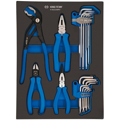 KING TONY Набор пассатижей, шестигранников и Torx Г-образных, ложемент, 22 предмета KING TONY 9-90222MRV