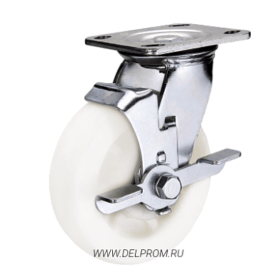 SCdnb 54 Большегрузная полиамидная поворотная колесная опора, с тормозом д125 (VILS)