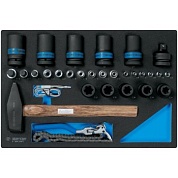 KING TONY Набор ударных головок 1", головок Torx Е-стандарт, молоток, съемник, тестер, ложемент, 30 предметов KING TONY 9-99430MFV