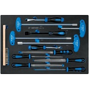 KING TONY Набор напильников, ключей торцевых Т-типа, съемники клипс и металлическая щетка, ложемент, 13 предметов KING TONY 9-90413TQV