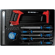 KING TONY Набор напильников, рулетка, линейка и ножовка, ложемент, 8 предметов KING TONY 9-90408TQ