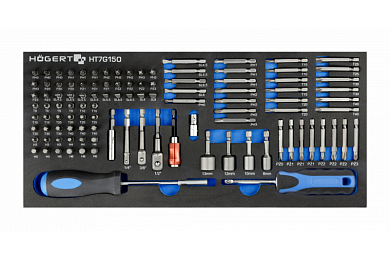 HOEGERT Набор отверток, бит и адаптеров 107 шт., ложемент EVA
