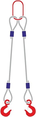 Строп канатный с 2 крюками 1,6Тх1,1М