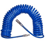 Шланг пневматический спиральный 8х12 мм, 15 м, полиуретановый, фитинги KING TONY 79962-15