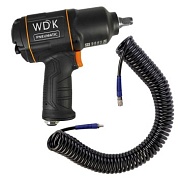 WDK-20440H10 Гайковерт пневматический ударный WIEDERKRAFT 1/2", 1360 Нм WDK-20440 и спиральный шланг