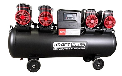 KraftWell KRW-AC1000-120L Компрессор поршневой безмасляный 1000 л/мин, 10 бар, 120 л, 380В